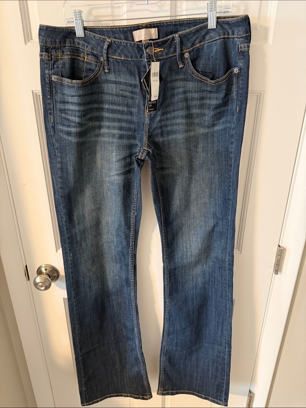 NWT Banana Republic Y2K Dark Wash Bootcut Jeans Back Flap Pockets 12 long